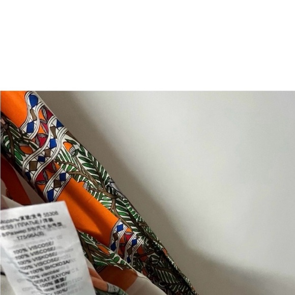 Orange Patterned Midi Dress - Picture 6 of 14